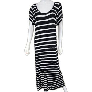 Exist Short Sleeve Scoop Neck Striped Tee Maxi Dress Size 1X